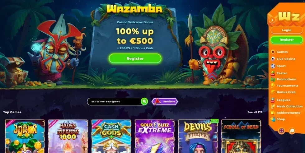Wazamba screenshot